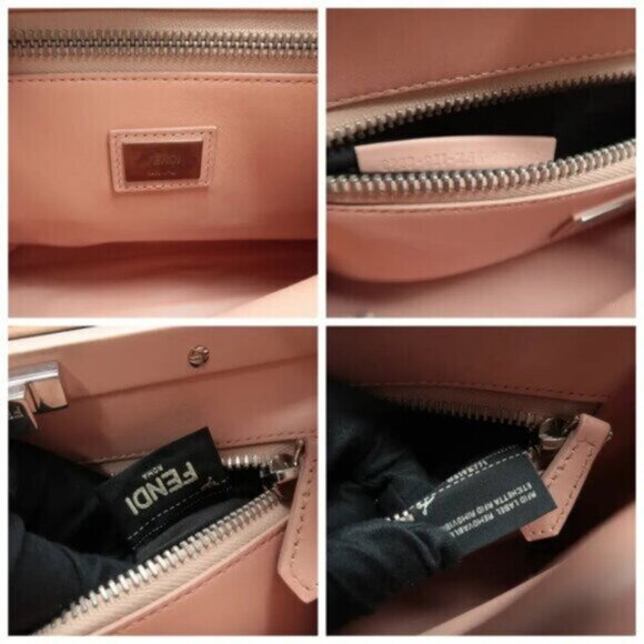 FENDI Peekaboo IseeU Pink Leather Satchel with Ribbon 1200-083025 - Picture 11 of 12
